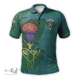 Scottish Montgomery Ancient Clan Tartan with Thistle and Scotland Map Tartan Plaid Polo Shirt Scottish Plaid Tartan Plaid - ScotsTee - scotstee.com