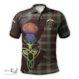 Scottish Scott Brown Ancient Clan Tartan with Thistle and Scotland Map Tartan Plaid Polo Shirt Scottish Plaid Tartan Plaid - ScotsTee - scotstee.com