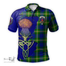 Scottish Maitland Clan Tartan with Thistle and Scotland Map Tartan Plaid Polo Shirt Scottish Plaid Tartan Plaid - ScotsTee - scotstee.com