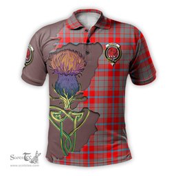 Scottish Moubray Clan Tartan with Thistle and Scotland Map Tartan Plaid Polo Shirt Scottish Plaid Tartan Plaid - ScotsTee - scotstee.com