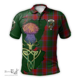 Scottish MacPhail Blue Bands Clan Tartan with Thistle and Scotland Map Tartan Plaid Polo Shirt Scottish Plaid Tartan Plaid - ScotsTee - scotstee.com