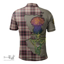 Scottish MacPherson Hunting Ancient Clan Tartan with Thistle and Scotland Map Tartan Plaid Polo Shirt Scottish Plaid Tartan Plaid - ScotsTee - scotstee.com