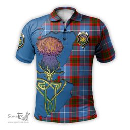Scottish Newton Clan Tartan with Thistle and Scotland Map Tartan Plaid Polo Shirt Scottish Plaid Tartan Plaid - ScotsTee - scotstee.com