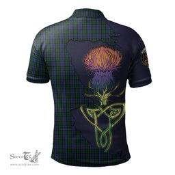 Scottish Sutherland Clan Tartan with Thistle and Scotland Map Tartan Plaid Polo Shirt Scottish Plaid Tartan Plaid - ScotsTee - scotstee.com