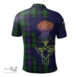 Scottish Rose Hunting Clan Tartan with Thistle and Scotland Map Tartan Plaid Polo Shirt Scottish Plaid Tartan Plaid - ScotsTee - scotstee.com
