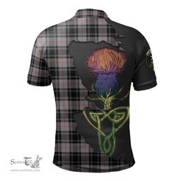 Scottish Moffat Modern Clan Tartan with Thistle and Scotland Map Tartan Plaid Polo Shirt Scottish Plaid Tartan Plaid - ScotsTee - scotstee.com