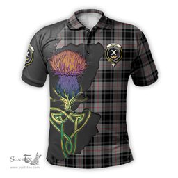 Scottish Moffat Modern Clan Tartan with Thistle and Scotland Map Tartan Plaid Polo Shirt Scottish Plaid Tartan Plaid - ScotsTee - scotstee.com