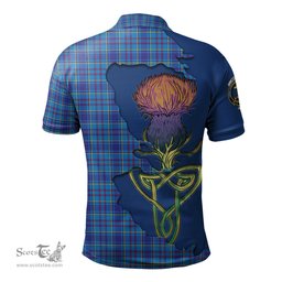 Scottish Mercer Modern Clan Tartan with Thistle and Scotland Map Tartan Plaid Polo Shirt Scottish Plaid Tartan Plaid - ScotsTee - scotstee.com