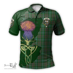 Scottish Ralston USA Clan Tartan with Thistle and Scotland Map Tartan Plaid Polo Shirt Scottish Plaid Tartan Plaid - ScotsTee - scotstee.com