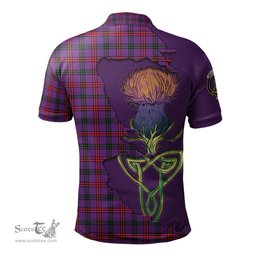 Scottish Montgomery Modern Clan Tartan with Thistle and Scotland Map Tartan Plaid Polo Shirt Scottish Plaid Tartan Plaid - ScotsTee - scotstee.com