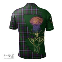 Scottish Russell Clan Tartan with Thistle and Scotland Map Tartan Plaid Polo Shirt Scottish Plaid Tartan Plaid - ScotsTee - scotstee.com