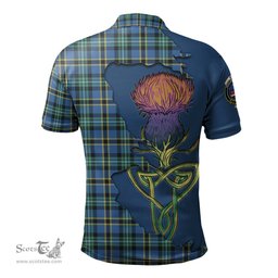 Scottish Weir Ancient Clan Tartan with Thistle and Scotland Map Tartan Plaid Polo Shirt Scottish Plaid Tartan Plaid - ScotsTee - scotstee.com