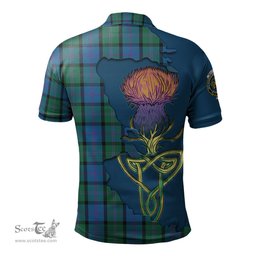 Scottish MacThomas Clan Tartan with Thistle and Scotland Map Tartan Plaid Polo Shirt Scottish Plaid Tartan Plaid - ScotsTee - scotstee.com