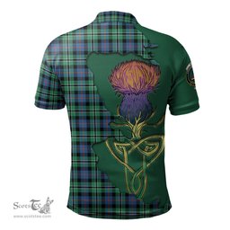 Scottish Rose Hunting Ancient Clan Tartan with Thistle and Scotland Map Tartan Plaid Polo Shirt Scottish Plaid Tartan Plaid - ScotsTee - scotstee.com