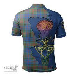 Scottish Stewart of Appin Hunting Ancient Clan Tartan with Thistle and Scotland Map Tartan Plaid Polo Shirt Scottish Plaid Tartan Plaid - ScotsTee - scotstee.com
