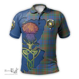 Scottish Stewart of Appin Hunting Ancient Clan Tartan with Thistle and Scotland Map Tartan Plaid Polo Shirt Scottish Plaid Tartan Plaid - ScotsTee - scotstee.com
