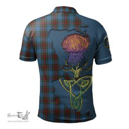 Scottish Stewart Royal Blue Clan Tartan with Thistle and Scotland Map Tartan Plaid Polo Shirt Scottish Plaid Tartan Plaid - ScotsTee - scotstee.com