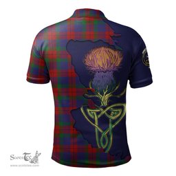 Scottish Skene of Cromar Clan Tartan with Thistle and Scotland Map Tartan Plaid Polo Shirt Scottish Plaid Tartan Plaid - ScotsTee - scotstee.com