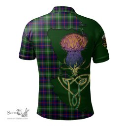 Scottish Sutherland Modern Clan Tartan with Thistle and Scotland Map Tartan Plaid Polo Shirt Scottish Plaid Tartan Plaid - ScotsTee - scotstee.com