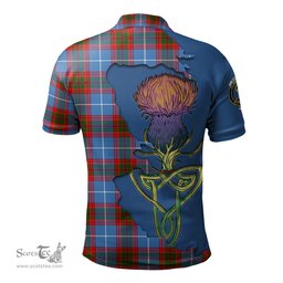 Scottish Skirving Clan Tartan with Thistle and Scotland Map Tartan Plaid Polo Shirt Scottish Plaid Tartan Plaid - ScotsTee - scotstee.com