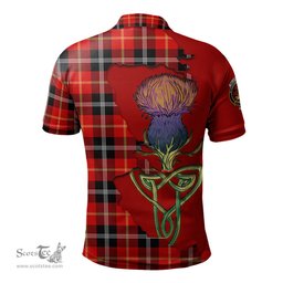 Scottish Majoribanks Clan Tartan with Thistle and Scotland Map Tartan Plaid Polo Shirt Scottish Plaid Tartan Plaid - ScotsTee - scotstee.com