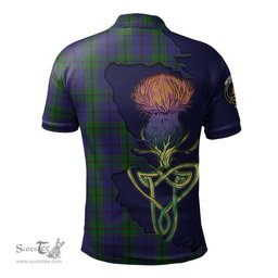 Scottish Strachan Clan Tartan with Thistle and Scotland Map Tartan Plaid Polo Shirt Scottish Plaid Tartan Plaid - ScotsTee - scotstee.com