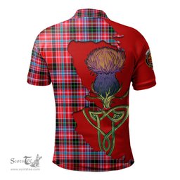 Scottish Udny Clan Tartan with Thistle and Scotland Map Tartan Plaid Polo Shirt Scottish Plaid Tartan Plaid - ScotsTee - scotstee.com