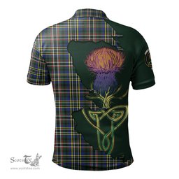 Scottish Scott Green Modern Clan Tartan with Thistle and Scotland Map Tartan Plaid Polo Shirt Scottish Plaid Tartan Plaid - ScotsTee - scotstee.com
