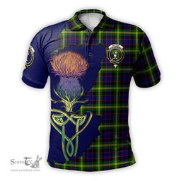 Scottish Watson Modern Clan Tartan with Thistle and Scotland Map Tartan Plaid Polo Shirt Scottish Plaid Tartan Plaid - ScotsTee - scotstee.com
