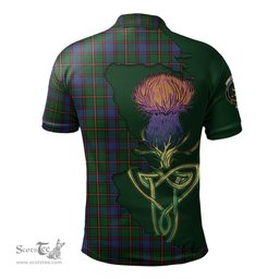 Scottish Skene Clan Tartan with Thistle and Scotland Map Tartan Plaid Polo Shirt Scottish Plaid Tartan Plaid - ScotsTee - scotstee.com