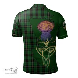 Scottish Wallace Hunting Clan Tartan with Thistle and Scotland Map Tartan Plaid Polo Shirt Scottish Plaid Tartan Plaid - ScotsTee - scotstee.com