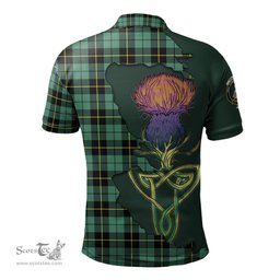 Scottish Wallace Hunting Ancient Clan Tartan with Thistle and Scotland Map Tartan Plaid Polo Shirt Scottish Plaid Tartan Plaid - ScotsTee - scotstee.com
