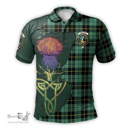 Scottish Wallace Hunting Ancient Clan Tartan with Thistle and Scotland Map Tartan Plaid Polo Shirt Scottish Plaid Tartan Plaid - ScotsTee - scotstee.com