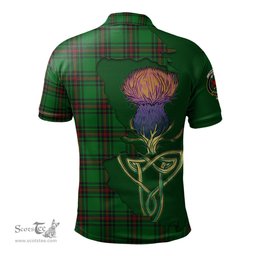 Scottish Primrose Clan Tartan with Thistle and Scotland Map Tartan Plaid Polo Shirt Scottish Plaid Tartan Plaid - ScotsTee - scotstee.com