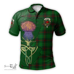 Scottish Primrose Clan Tartan with Thistle and Scotland Map Tartan Plaid Polo Shirt Scottish Plaid Tartan Plaid - ScotsTee - scotstee.com