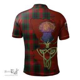 Scottish Skene of Cromar Black Clan Tartan with Thistle and Scotland Map Tartan Plaid Polo Shirt Scottish Plaid Tartan Plaid - ScotsTee - scotstee.com
