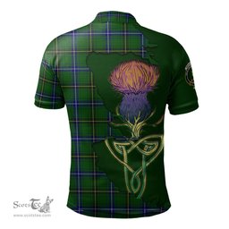 Scottish Henderson Modern Clan Tartan with Thistle and Scotland Map Tartan Plaid Polo Shirt Scottish Plaid Tartan Plaid - ScotsTee - scotstee.com