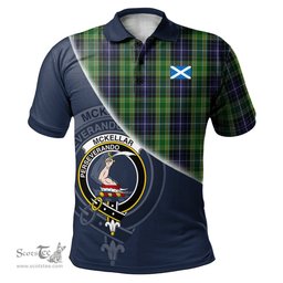 Scottish McKellar Clan Scotland Golf Plaid Polo Shirt with Scottish Flag Tartan Mens Polo Shirts Scottish Plaid Tartan Plaid - ScotsTee - scotstee.com