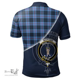 Scottish Morgan Ancient Clan Scotland Golf Plaid Polo Shirt with Scottish Flag Tartan Mens Polo Shirts Scottish Plaid Tartan Plaid - ScotsTee - scotstee.com