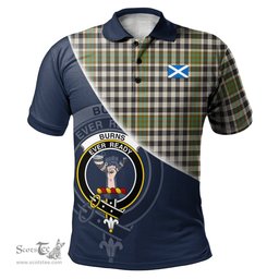 Scottish Burns Check Clan Scotland Golf Plaid Polo Shirt with Scottish Flag Tartan Mens Polo Shirts Scottish Plaid Tartan Plaid - ScotsTee - scotstee.com