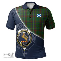 Scottish McIntosh Hunting Clan Scotland Golf Plaid Polo Shirt with Scottish Flag Tartan Mens Polo Shirts Scottish Plaid Tartan Plaid - ScotsTee - scotstee.com