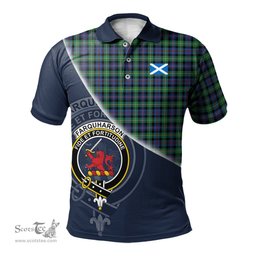 Scottish Farquharson Ancient Clan Scotland Golf Plaid Polo Shirt with Scottish Flag Tartan Mens Polo Shirts Scottish Plaid Tartan Plaid - ScotsTee - scotstee.com