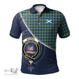Scottish MacNeil of Barra Ancient Clan Scotland Golf Plaid Polo Shirt with Scottish Flag Tartan Mens Polo Shirts Scottish Plaid Tartan Plaid - ScotsTee - scotstee.com
