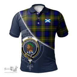 Scottish Muir Clan Scotland Golf Plaid Polo Shirt with Scottish Flag Tartan Mens Polo Shirts Scottish Plaid Tartan Plaid - ScotsTee - scotstee.com
