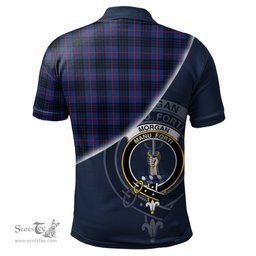 Scottish Morgan Modern Clan Scotland Golf Plaid Polo Shirt with Scottish Flag Tartan Mens Polo Shirts Scottish Plaid Tartan Plaid - ScotsTee - scotstee.com