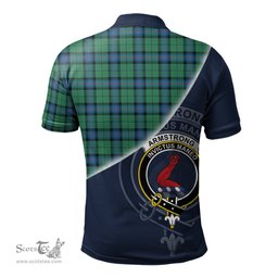 Scottish Armstrong Ancient Clan Scotland Golf Plaid Polo Shirt with Scottish Flag Tartan Mens Polo Shirts Scottish Plaid Tartan Plaid - ScotsTee - scotstee.com