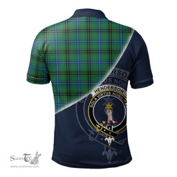 Scottish Henderson Ancient Clan Scotland Golf Plaid Polo Shirt with Scottish Flag Tartan Mens Polo Shirts Scottish Plaid Tartan Plaid - ScotsTee - scotstee.com