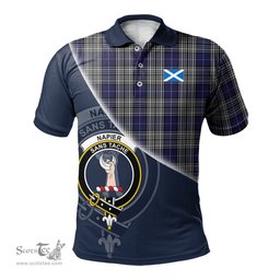Scottish Napier Clan Scotland Golf Plaid Polo Shirt with Scottish Flag Tartan Mens Polo Shirts Scottish Plaid Tartan Plaid - ScotsTee - scotstee.com