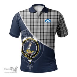 Scottish Wallace Dress Clan Scotland Golf Plaid Polo Shirt with Scottish Flag Tartan Mens Polo Shirts Scottish Plaid Tartan Plaid - ScotsTee - scotstee.com