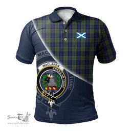 Scottish MacLaren Clan Scotland Golf Plaid Polo Shirt with Scottish Flag Tartan Mens Polo Shirts Scottish Plaid Tartan Plaid - ScotsTee - scotstee.com